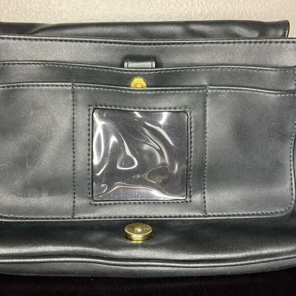 Giani Bernini Bag Leather Almost New Gold Pockets Shoulder Bag Big Purse - (EUC) - Picture 6 of 12